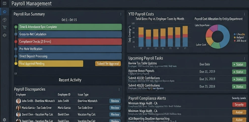 Financial icons related to payroll and automated tax deductions